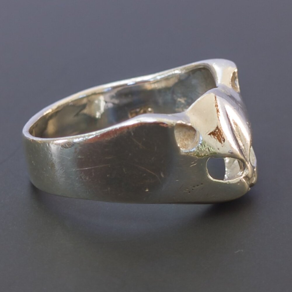 Sterling Silver Cat Mask Ring – Open Eyes, Size 5.5, 3.45 g - Picture 10 of 13